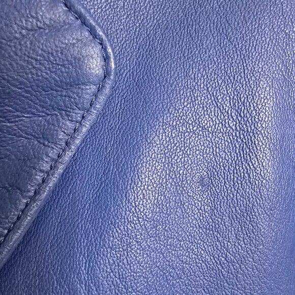 Anne Klein - Women's Plus Size 22W - Blue 100% Leather - Blazer - Business - Picture 9 of 10